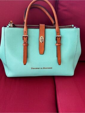 Dooney & Bourke Claremont Miller Satchel, Turquoise Leather Purse